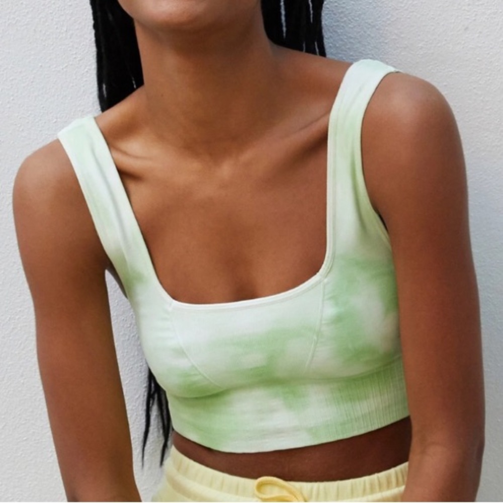 Free People Movement good karma Tie Dye Bra In Electric Pistachio Size XS/S